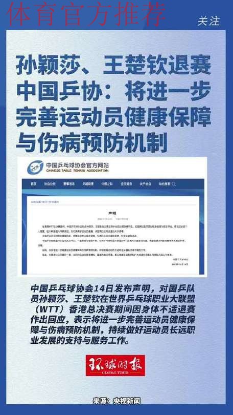 中国乒协:将进一步完善运动员健康保障与伤病预防机制 中国乒协:将进一步完善运动员健康保障与伤病预防机制